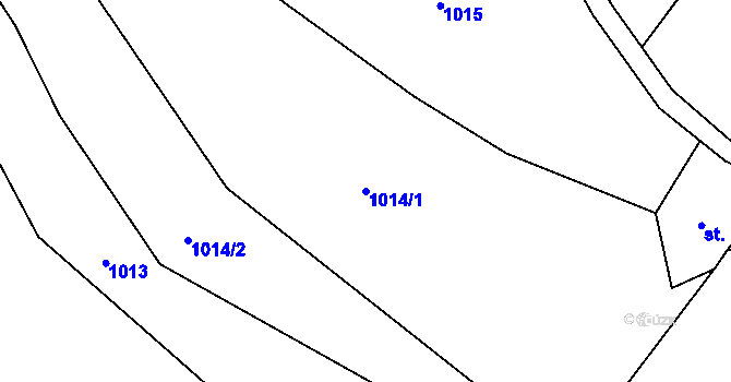 Parcela st. 1014/1 v KÚ Levín u Lišova, Katastrální mapa