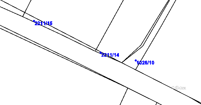 Parcela st. 2211/14 v KÚ Lišov, Katastrální mapa