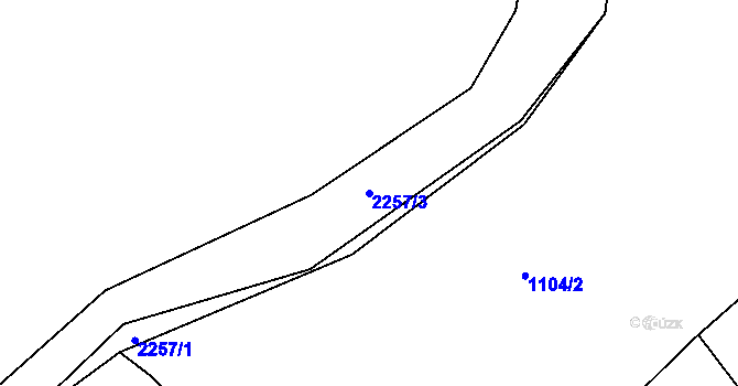 Parcela st. 2257/3 v KÚ Lišov, Katastrální mapa