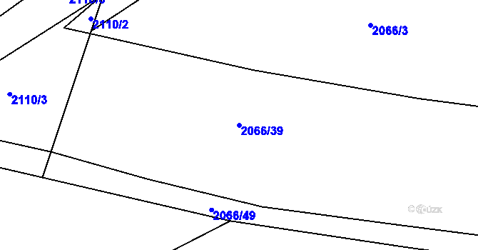 Parcela st. 2066/39 v KÚ Lišov, Katastrální mapa