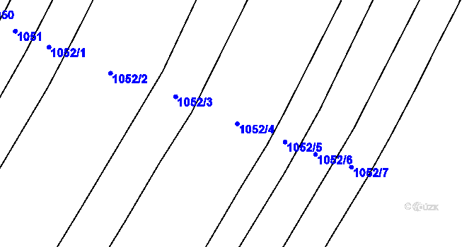Parcela st. 1052/4 v KÚ Lišov, Katastrální mapa