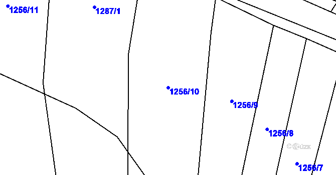 Parcela st. 1256/10 v KÚ Lišov, Katastrální mapa