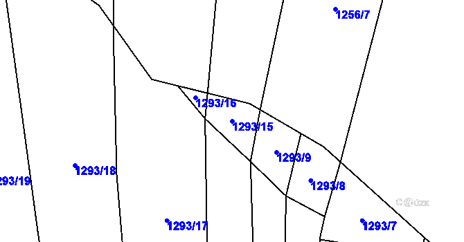 Parcela st. 1293/15 v KÚ Lišov, Katastrální mapa