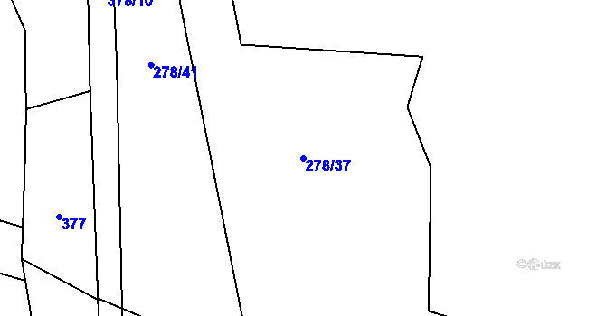 Parcela st. 278/37 v KÚ Lišov, Katastrální mapa