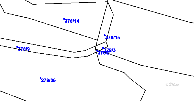 Parcela st. 378/8 v KÚ Lišov, Katastrální mapa