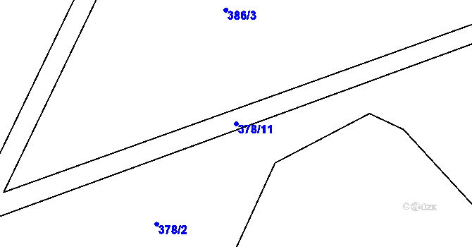 Parcela st. 378/11 v KÚ Lišov, Katastrální mapa