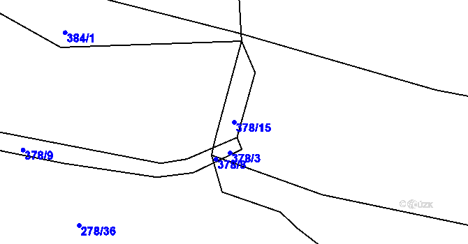 Parcela st. 378/15 v KÚ Lišov, Katastrální mapa
