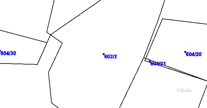 Parcela st. 602/2 v KÚ Lišov, Katastrální mapa