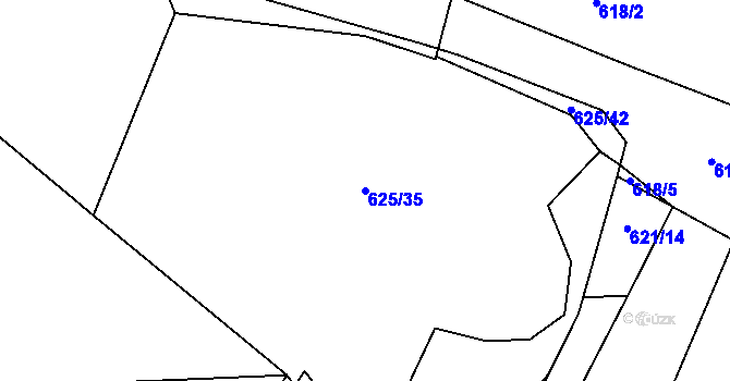 Parcela st. 625/35 v KÚ Lišov, Katastrální mapa