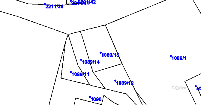 Parcela st. 1089/15 v KÚ Lišov, Katastrální mapa