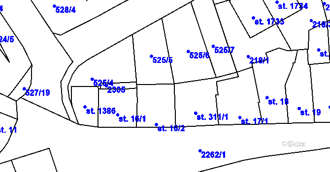 Parcela st. 16/4 v KÚ Lišov, Katastrální mapa