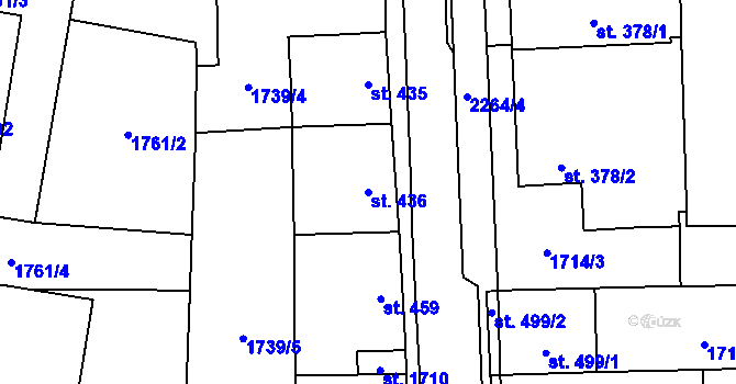 Parcela st. 436 v KÚ Lišov, Katastrální mapa