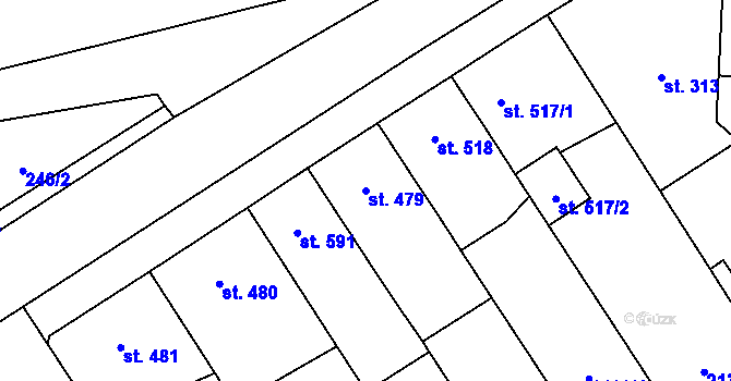 Parcela st. 479 v KÚ Lišov, Katastrální mapa