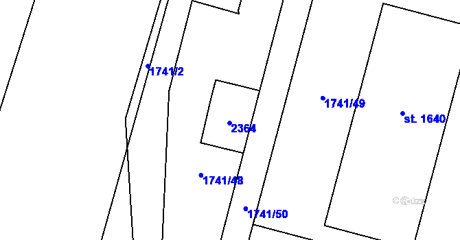Parcela st. 579/1 v KÚ Lišov, Katastrální mapa