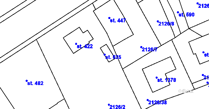 Parcela st. 625 v KÚ Lišov, Katastrální mapa