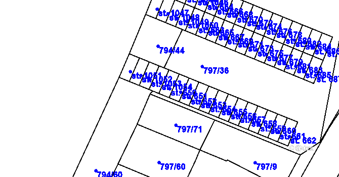 Parcela st. 650 v KÚ Lišov, Katastrální mapa