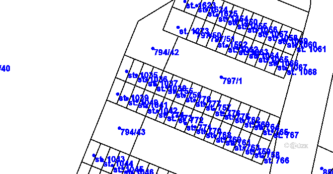 Parcela st. 755 v KÚ Lišov, Katastrální mapa