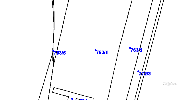 Parcela st. 763/1 v KÚ Lišov, Katastrální mapa