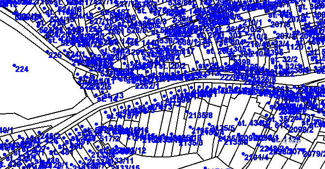 Parcela st. 2226 v KÚ Lišov, Katastrální mapa