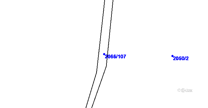 Parcela st. 2066/107 v KÚ Lišov, Katastrální mapa
