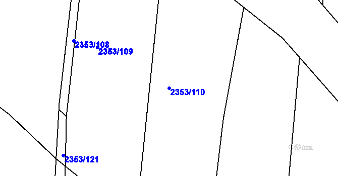 Parcela st. 2353/110 v KÚ Lišov, Katastrální mapa