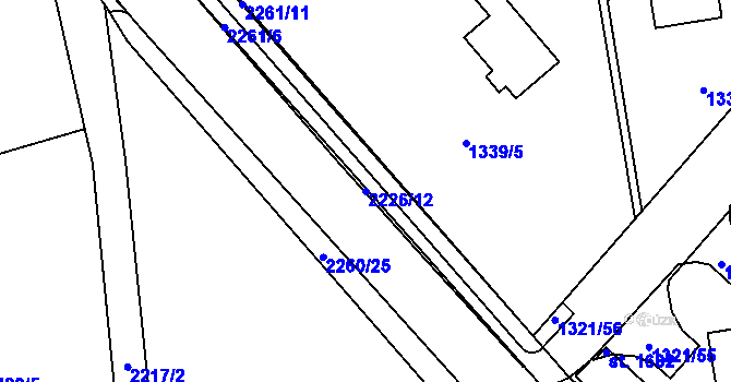 Parcela st. 2226/12 v KÚ Lišov, Katastrální mapa