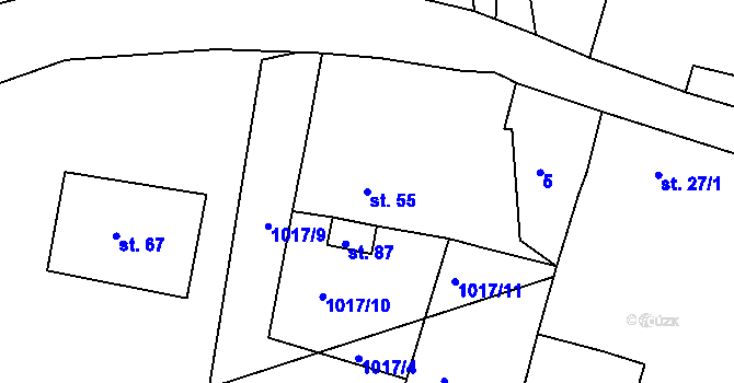 Parcela st. 55 v KÚ Luhov u Líšťan, Katastrální mapa