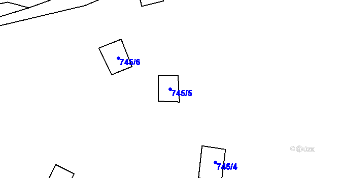 Parcela st. 745/5 v KÚ Luhov u Líšťan, Katastrální mapa
