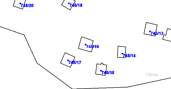 Parcela st. 745/16 v KÚ Luhov u Líšťan, Katastrální mapa