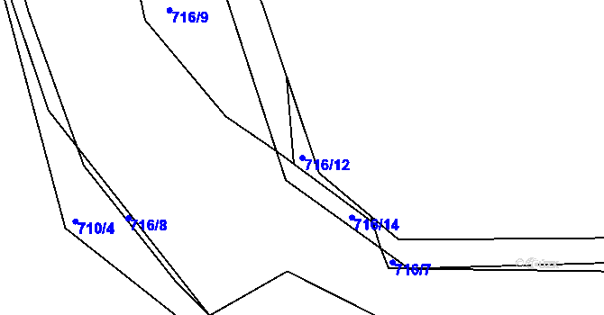 Parcela st. 716/12 v KÚ Luhov u Líšťan, Katastrální mapa