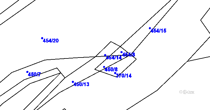 Parcela st. 454/14 v KÚ Luhov u Líšťan, Katastrální mapa