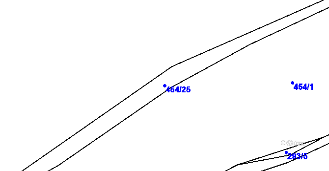 Parcela st. 454/25 v KÚ Luhov u Líšťan, Katastrální mapa