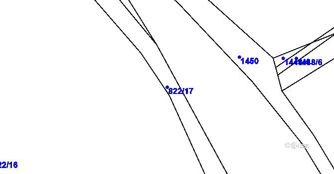 Parcela st. 822/17 v KÚ Luhov u Líšťan, Katastrální mapa