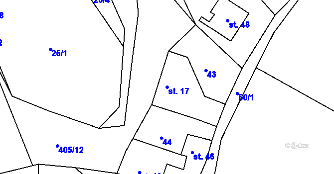 Parcela st. 17 v KÚ Třebobuz, Katastrální mapa