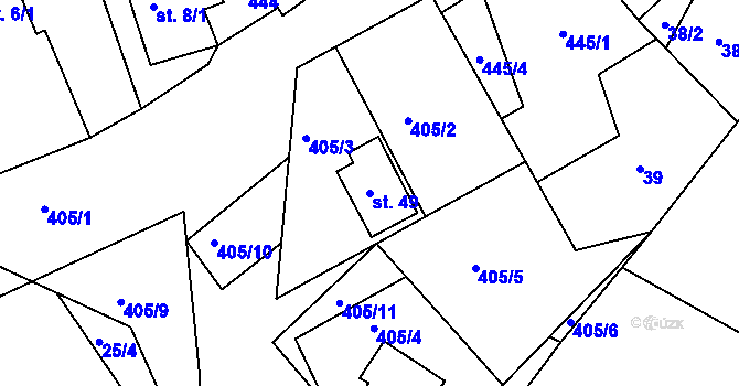 Parcela st. 49 v KÚ Třebobuz, Katastrální mapa