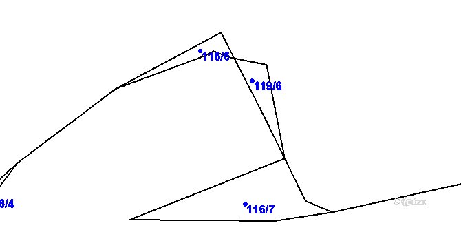 Parcela st. 116/10 v KÚ Třebobuz, Katastrální mapa