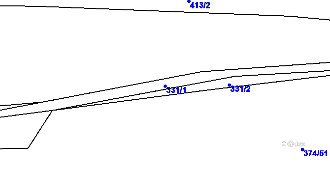 Parcela st. 331/1 v KÚ Třebobuz, Katastrální mapa