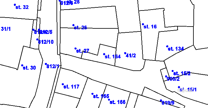 Parcela st. 164 v KÚ Líšťany u Cítolib, Katastrální mapa