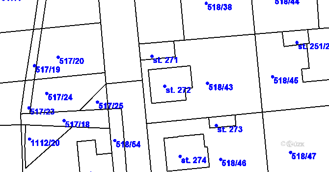 Parcela st. 272 v KÚ Líšťany u Cítolib, Katastrální mapa