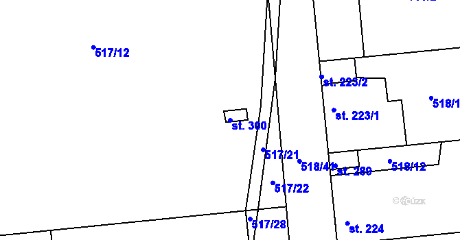 Parcela st. 300 v KÚ Líšťany u Cítolib, Katastrální mapa