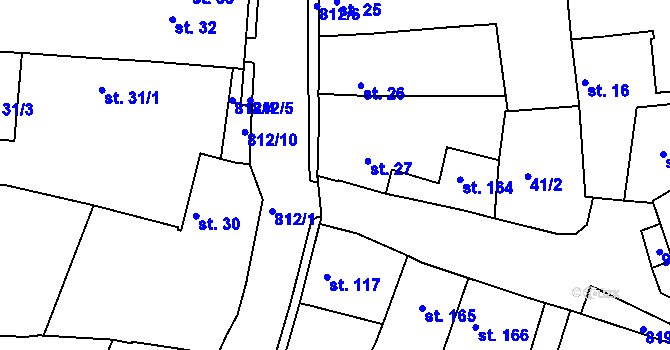 Parcela st. 46/3 v KÚ Líšťany u Cítolib, Katastrální mapa