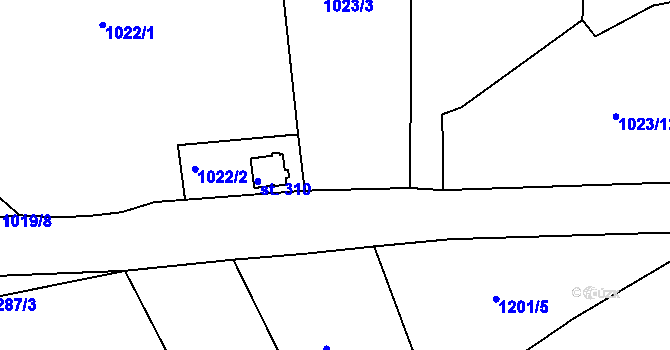 Parcela st. 1023/6 v KÚ Líšťany u Cítolib, Katastrální mapa