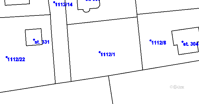 Parcela st. 1112/1 v KÚ Líšťany u Cítolib, Katastrální mapa