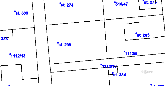 Parcela st. 1112/4 v KÚ Líšťany u Cítolib, Katastrální mapa