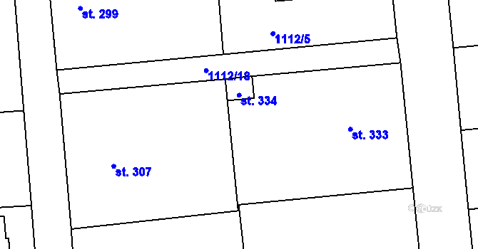 Parcela st. 1112/6 v KÚ Líšťany u Cítolib, Katastrální mapa