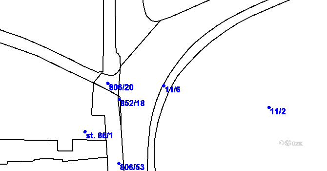 Parcela st. 11/6 v KÚ Líšťany u Cítolib, Katastrální mapa