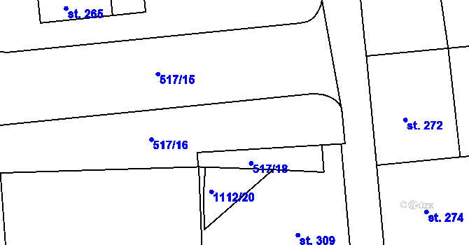Parcela st. 517/24 v KÚ Líšťany u Cítolib, Katastrální mapa