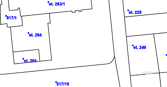 Parcela st. 517/26 v KÚ Líšťany u Cítolib, Katastrální mapa