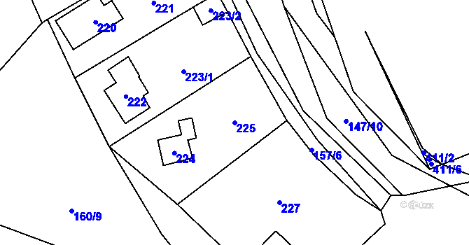 Parcela st. 225 v KÚ Běleč u Litně, Katastrální mapa