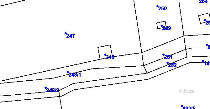 Parcela st. 246 v KÚ Běleč u Litně, Katastrální mapa